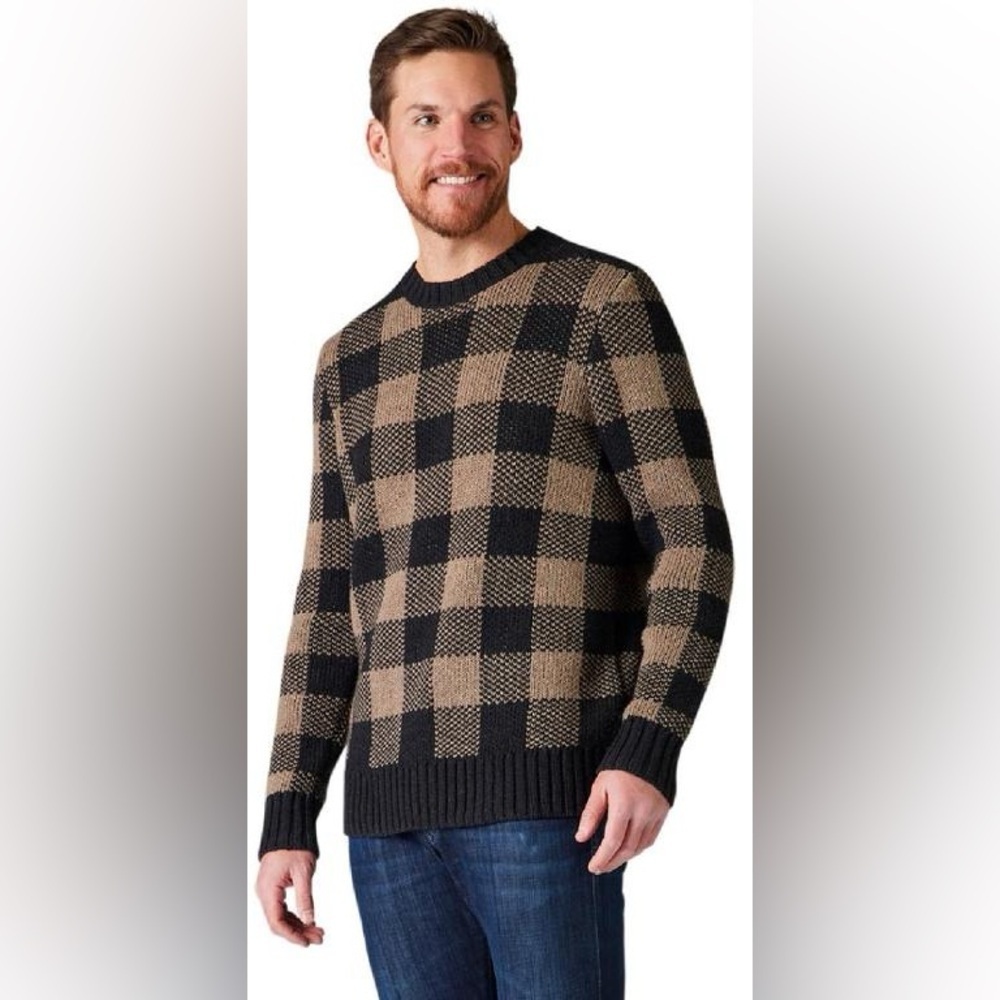 Smartwool Cozy Lodge Buff Check Sweater Size Medium